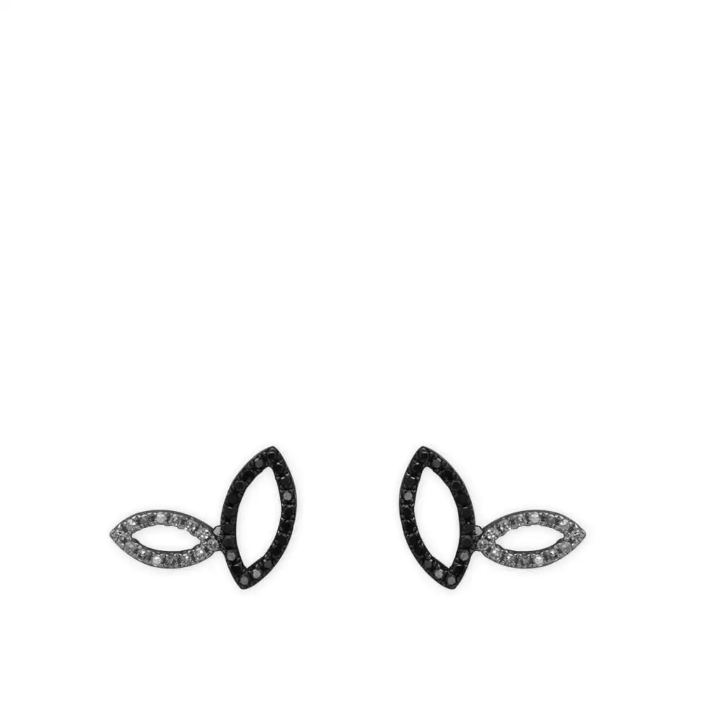 Ariş Pırlanta Siyah Beyaz Pırlanta Küpe